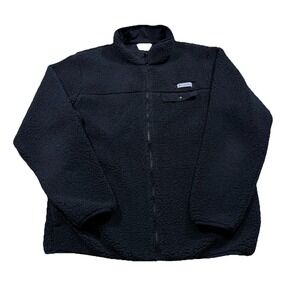 Columbia Fleece Sherpa Jacket Black L Winter Cozy Gorpcore Outdoor‎ Streetwear L